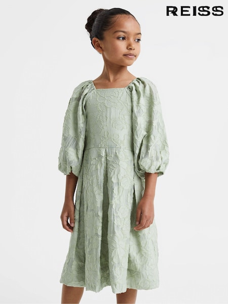 Reiss Sage Thea 9-13 yrs Jacquard Puff Sleeve Dress (Q79058) | kr1 864