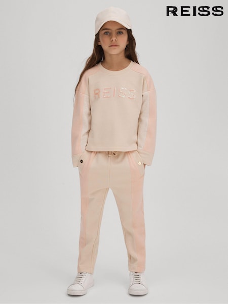 Reiss Pink Ivy 9-13 yrs Cotton Blend Tapered Joggers (Q79062) | AED288