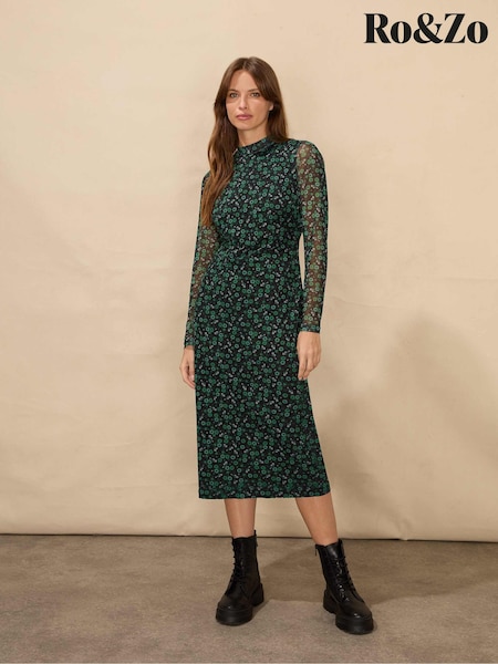 Ro&Zo Ditsy Print Mesh Dress (Q79090) | €54