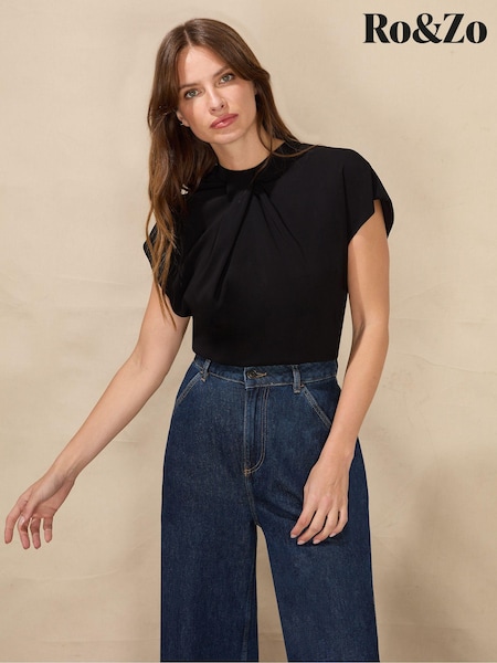 Ro&Zo Crepe Shell Black Top (Q79091) | €34