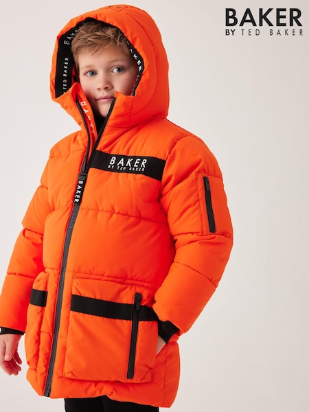 Portocaliu - Haină Baker by Ted Baker lungă căptușită impermeabilă (Q79285) | 313 LEI - 333 LEI