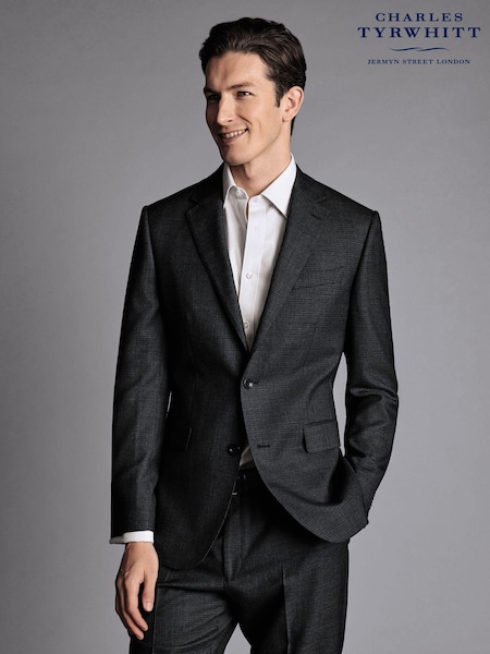 Charles Tyrwhitt Grey Slim Fit Micro Check Suit (Q79315) | €140