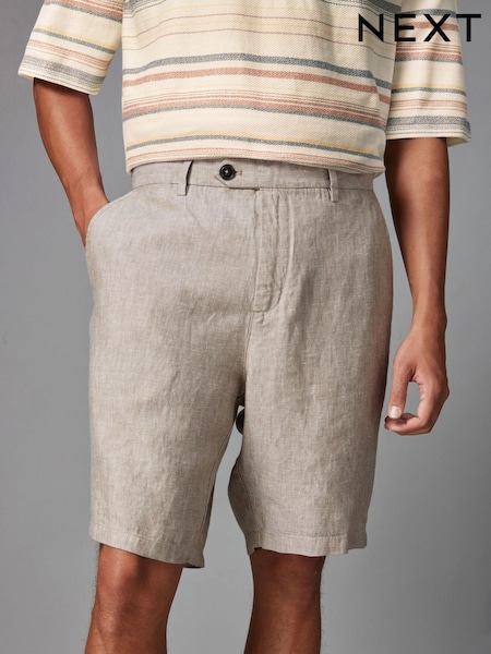 Sand 100% Linen Luxe Shorts (Q79523) | $59