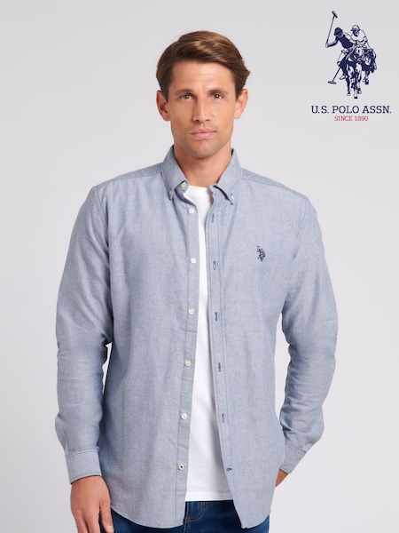 U.S. Polo Assn. Blue Mens Oxford 100% Cotton Shirt (Q79585) | AED174