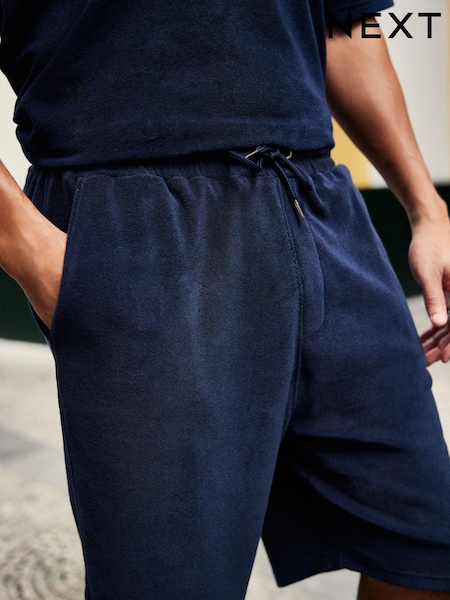 Navy Blue Towelling Jersey Shorts (Q79726) | €5
