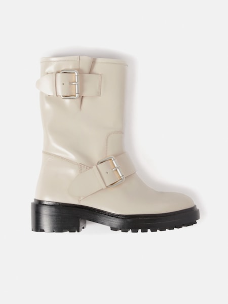 Jigsaw Cream Biker Boots (Q80209) | €140