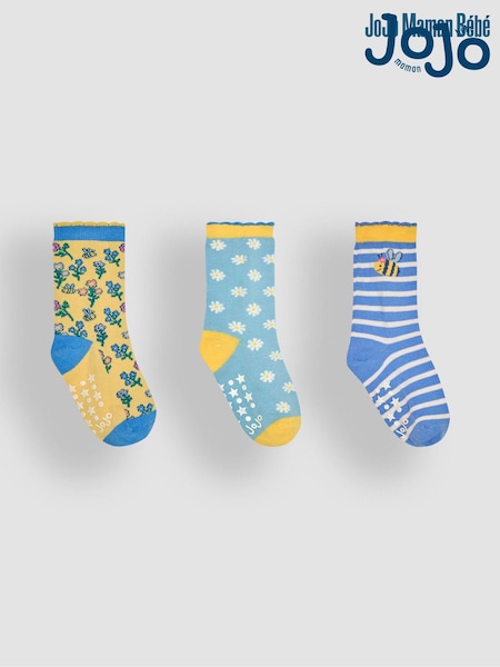 JoJo Maman Bébé Yellow 3-Pack Bee Print Socks (Q80265) | €6