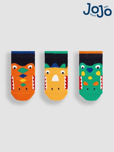 JoJo Maman Bébé Navy Blue 3-Pack Dino Socks (Q80313) | €16