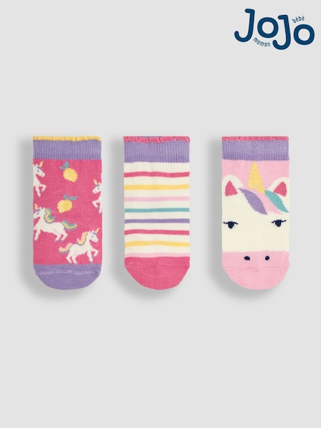 Rosa claro - JoJo Maman Bébé 3-Pack Unicorn Socks (Q80320) | 15 €