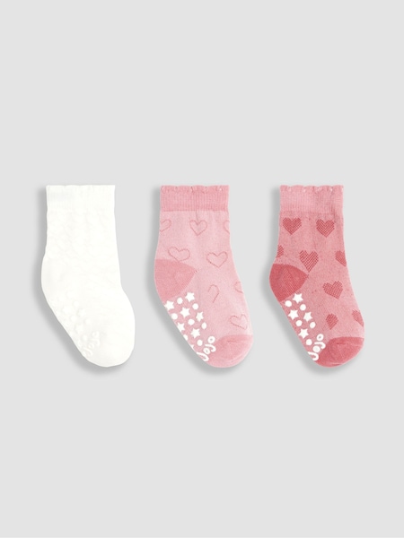 rožnata - JoJo Maman Bébé 3-Pack Heart Socks (Q80326) | € 13