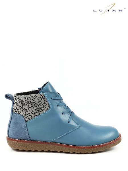 Lunar Mid Blue Malta Leather Boots (Q80442) | €38