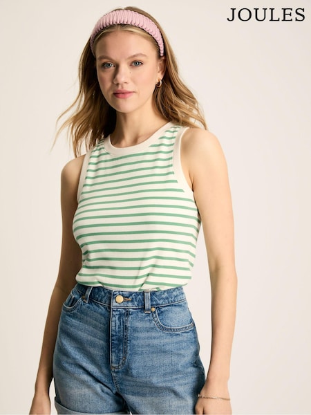 Joules Harbour Cream & Green Striped Jersey Vest (Q80573) | €20