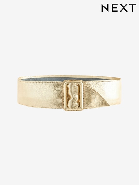 Guld - Wide Leather Belt (Q80579) | kr420