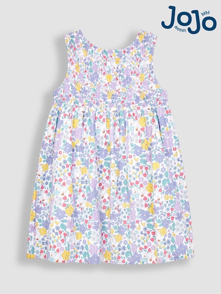 JoJo Maman Bébé Lilac Purple Duck Floral Smocked Dress (Q80664) | € 47