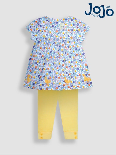 JoJo Maman Bébé Lilac Purple Duck 2-Piece Appliqué Blouse & Leggings Set (Q80682) | AED169
