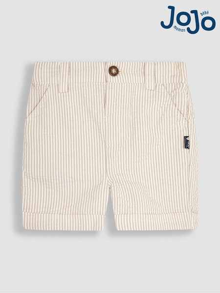 Natur - JoJo Maman Bébé Gestreifte Seersucker-Shorts (Q80693) | 29 €