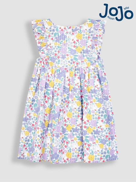 JoJo Maman Bébé Lilac Purple Duck Floral Pretty Summer Dress (Q80702) | €37