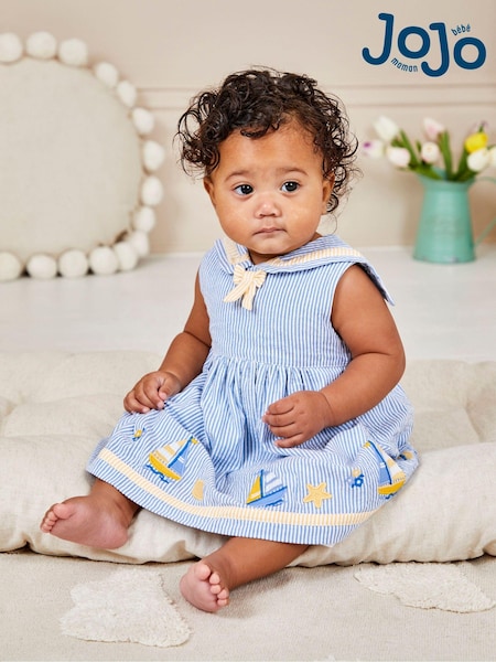 JoJo Maman Bébé Appliqué Sailor Baby Dress (Q80707) | 201 LEI