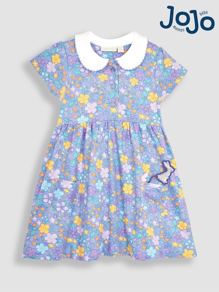 JoJo Maman Bébé Floral Peter Pan Pet In Pocket Jersey Dress (Q80710) | 137 LEI