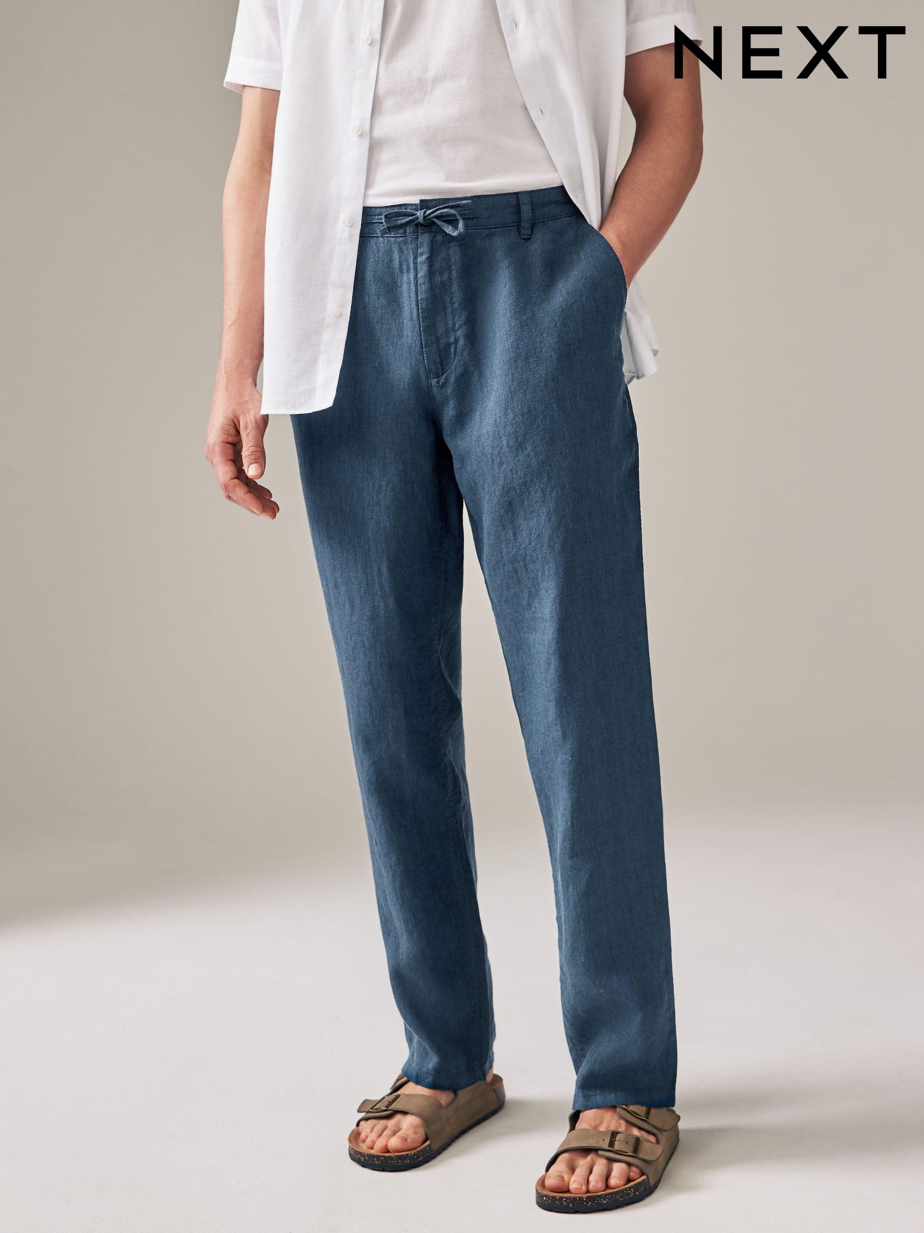 Next parallel linen trousers on sale