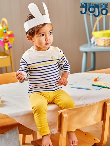 JoJo Maman Bébé Yellow Breton Top & Rib Leggings Set (Q80838) | €45
