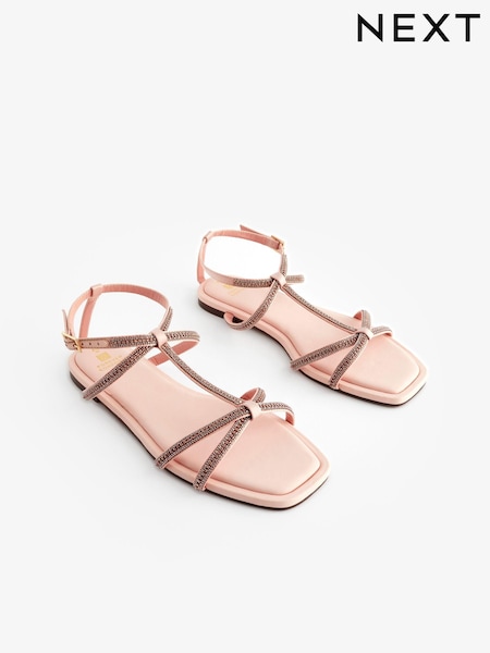 Pale Pink Forever Comfort® Embellished Strappy Sandals (Q80847) | €14