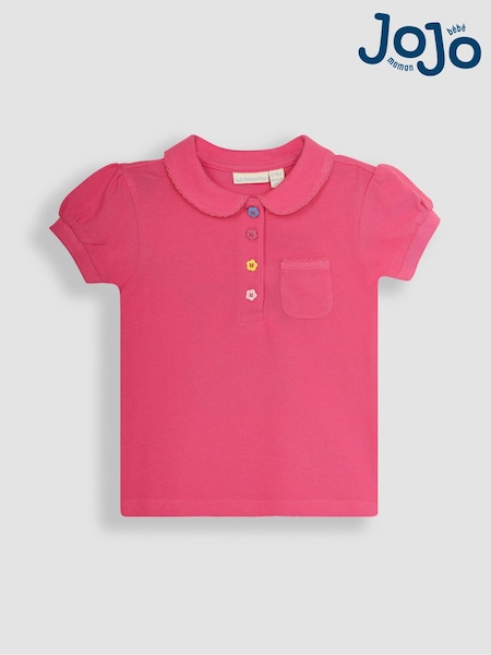 JoJo Maman Bébé Fuchsia Pink Pretty Polo Shirt (Q80886) | €22