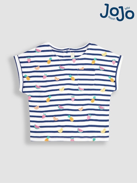 JoJo Maman Bébé Summer Fruits Embroidered T-Shirt (Q80887) | €28