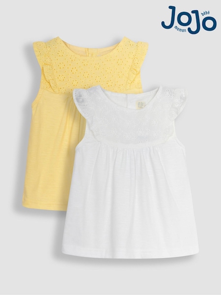 JoJo Maman Bébé 2-Pack Pretty Embroidered Tops (Q80923) | 32 €