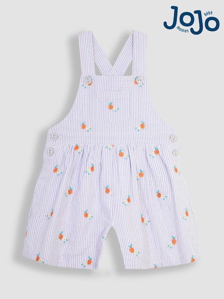 JoJo Maman Bébé Lilac Orange & Daisy Embroidered Culotte Dungarees (Q80924) | €33