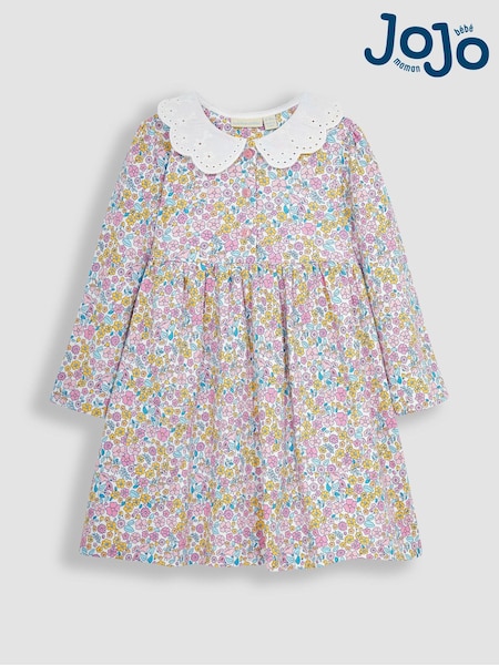 Jojo Maman Bébé Jungle Floral Broderie Collar Jersey Dress (Q80946) | €37