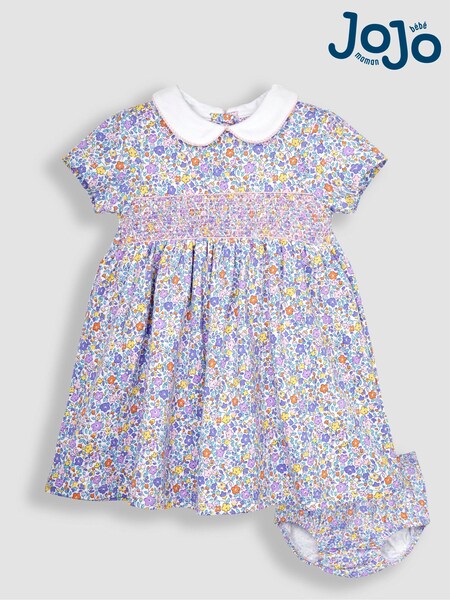 Jojo Maman Bébé Ditsy Floral Smocked Jersey Dress (Q80960) | €41
