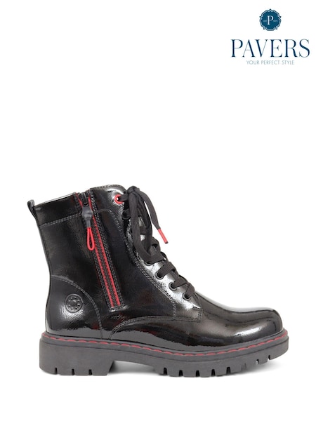 Pavers Duel Fastening Black Ankle Boots (Q81184) | €42