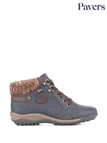Pavers Purple Pavers Knitted Cuff Ankle Boots (Q81228) | €64