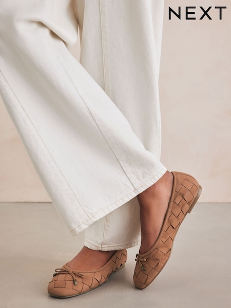 Rjava - Forever Comfort® Leather Weave Ballerinas (Q81237) | € 25