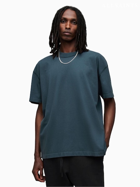 AllSaints Blue 100% Cotton Isac Short Sleeve Crew T-Shirt (Q81256) | €36