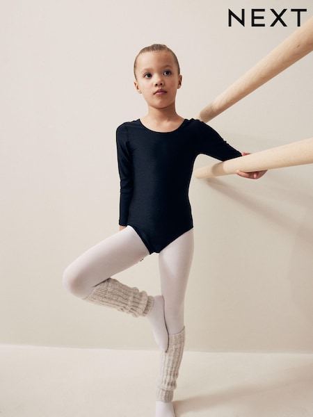 Black Stretch Long Sleeve Leotard Bodysuit (2-10yrs) (Q81334) | R$ 110 - R$ 120