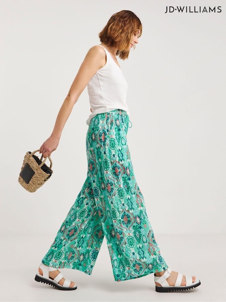 JD Williams Crinkle Palazzo Trousers (Q81407) | 107 LEI