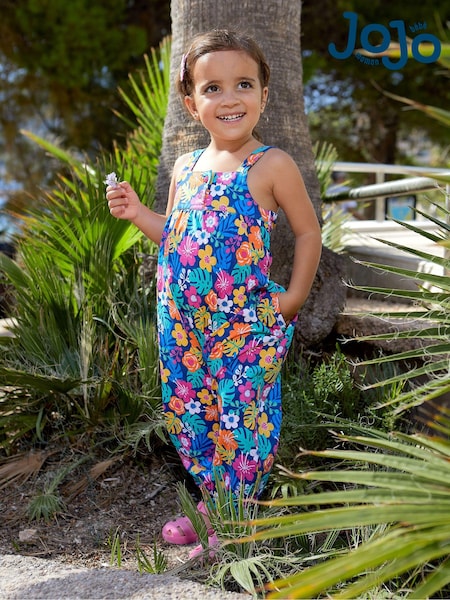 JoJo Maman Bébé Navy Blue Floral Print Jumpsuit (Q81440) | € 37