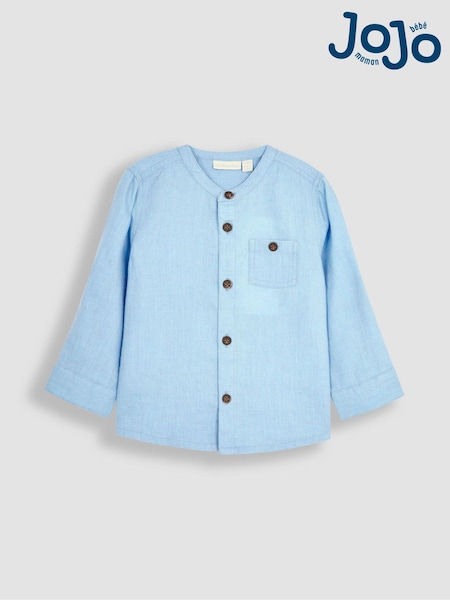 JoJo Maman Bébé Blue Cotton Linen Summer Long Sleeve Shirt (Q81692) | €37