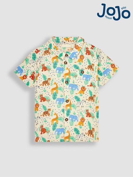 JoJo Maman Bébé Natural Safari Animals Printed Short Sleeve Shirt (Q81700) | €37