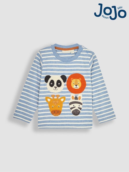 JoJo Maman Bébé Blue Safari Animal Appliqué Top (Q81735) | €30