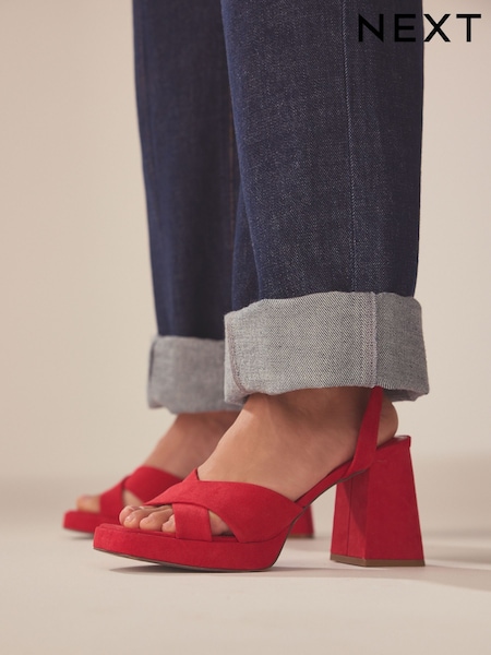 Красный - Forever Comfort® Flare Platform Sandals (Q81777) | €10