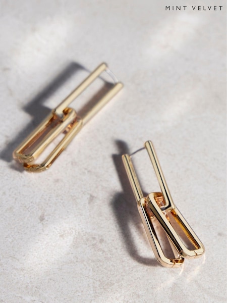 Mint Velvet Gold Link Earrings (Q81794) | 1,502 UAH