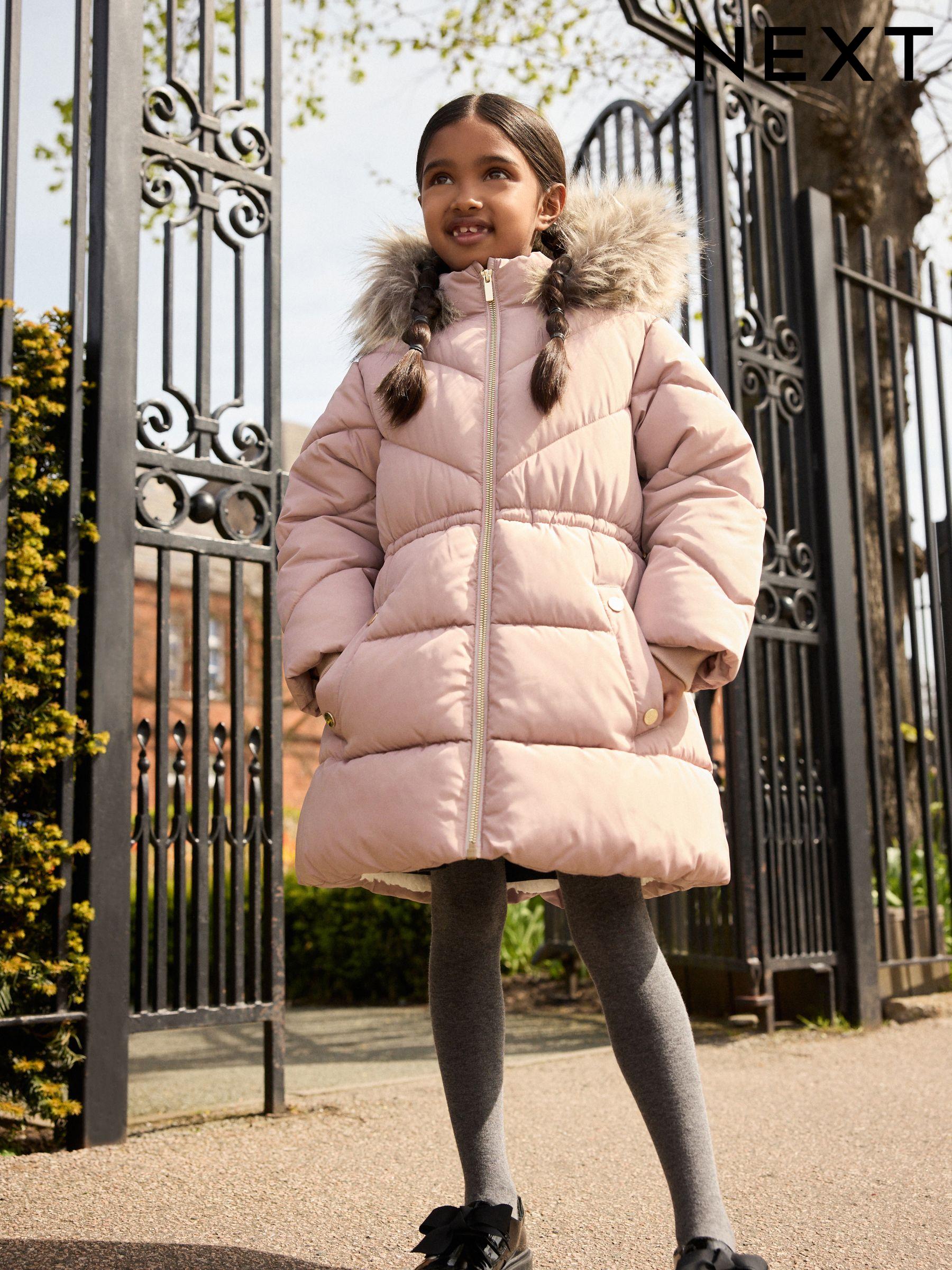 Coats Pink Faux Fur Childrenswear Next Ireland