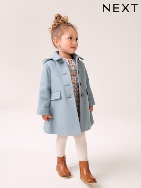 Mint Green Single Breasted Hooded Coat with Wool (3mths-10yrs) (Q81869) | €25 - €29