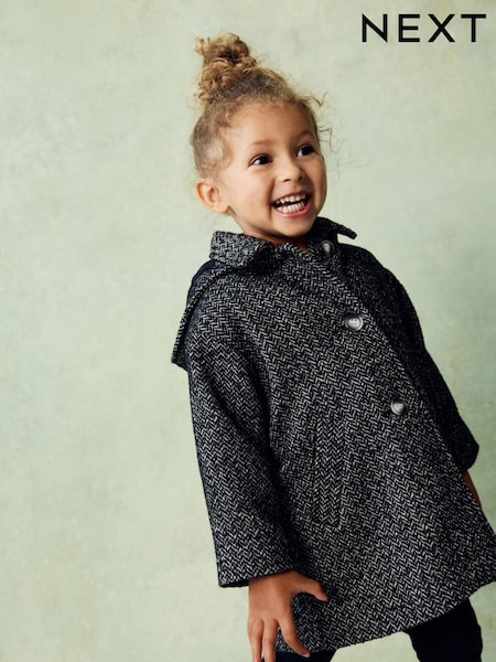 Grey Mono Relaxed Coat With Wool (3mths-7yrs) (Q81879) | AED99 - AED114