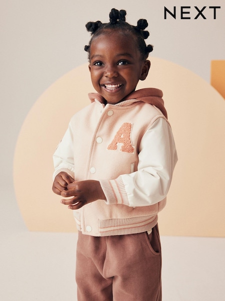 Neutral Varsity Bomber Jacket With Wool (3mths-7yrs) (Q81880) | €15.50 - €18.50