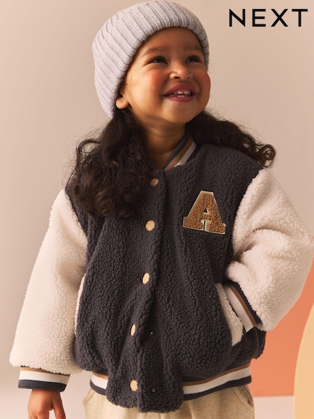 Gri - Varsity Borg Fleece Bomber Jacket (3mths-7yrs) (Q81888) | 150 LEI - 173 LEI