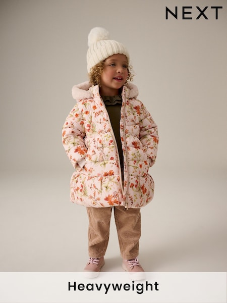 Cream Shower Resitant Printed Skirted Coat (12mths-7yrs) (Q81894) | €15 - €17.50